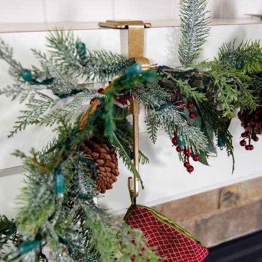 Village Lighting Mantle Garland & Stocking Hanger